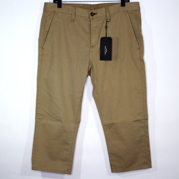 Rag & Bone Mens 33 x 21.5 Cropped Chino Slim Pants NEW A1396 - Picture 1 of 6